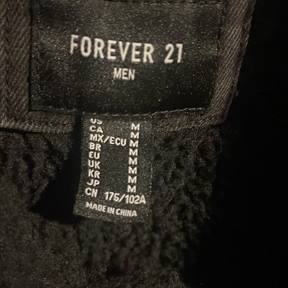 Forever 21 Denim Faux Shearling Jacket - Picture 2 of 3